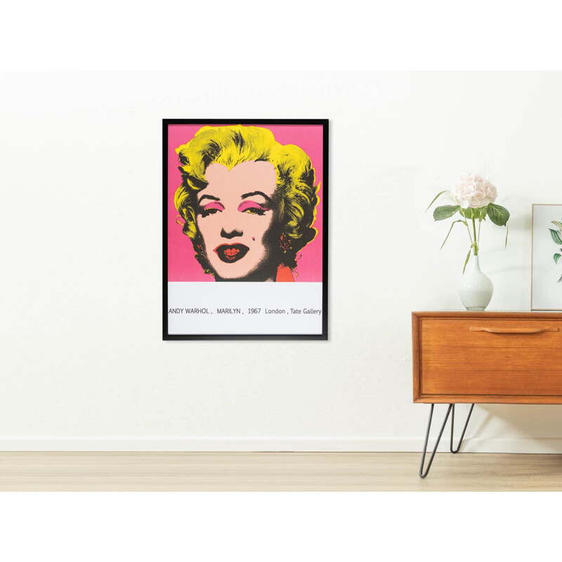 Vintage exhibition poster "Warhol's Monroe" by Andy Warhol