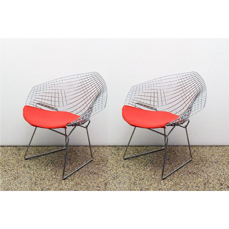 Par de poltronas de diamante vintage de Harry Bertoia para Knoll