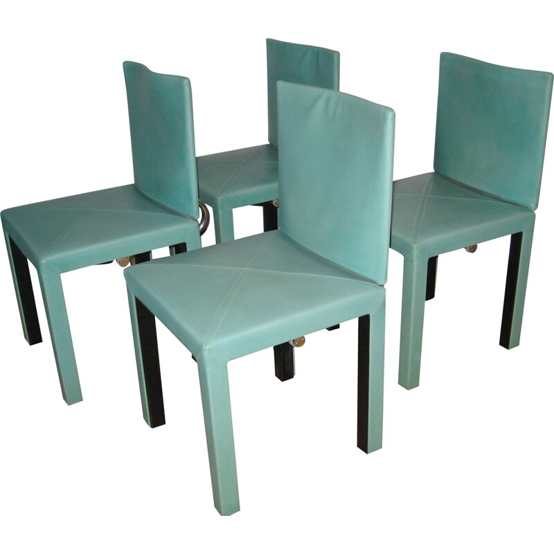 Set of 4 Arcadia leather chairs, Paolo PIVA - 1980s