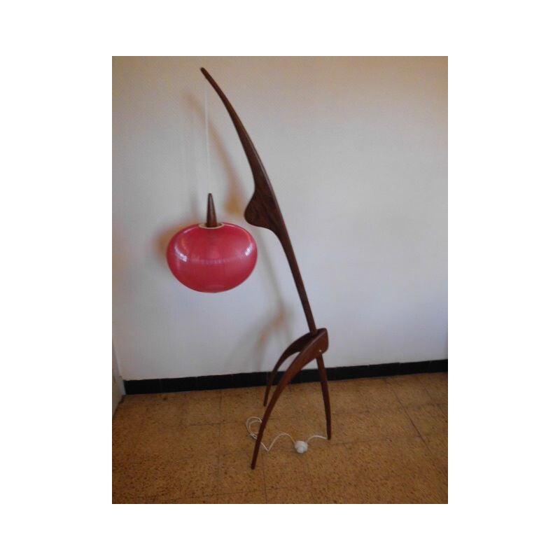 Vintage Zoomorphic floor lamp by Maison Rispal Paris, 1950