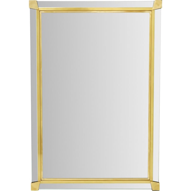 Vintage mirror in brass and Murano glass, Italy 1970