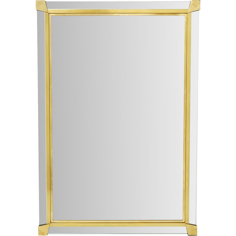 Vintage mirror in brass and Murano glass, Italy 1970
