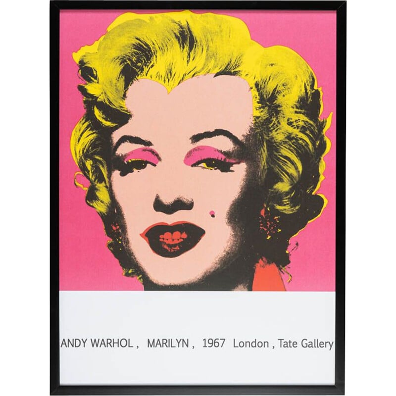 Cartel vintage de la exposición "Warhol's Monroe" de Andy Warhol