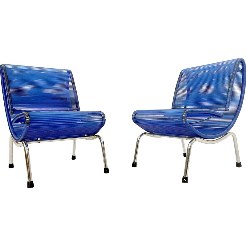 Paar vintage stoelen in plastic touw model "Hydra" van Roberto Semprini voor Sintesi, 1994