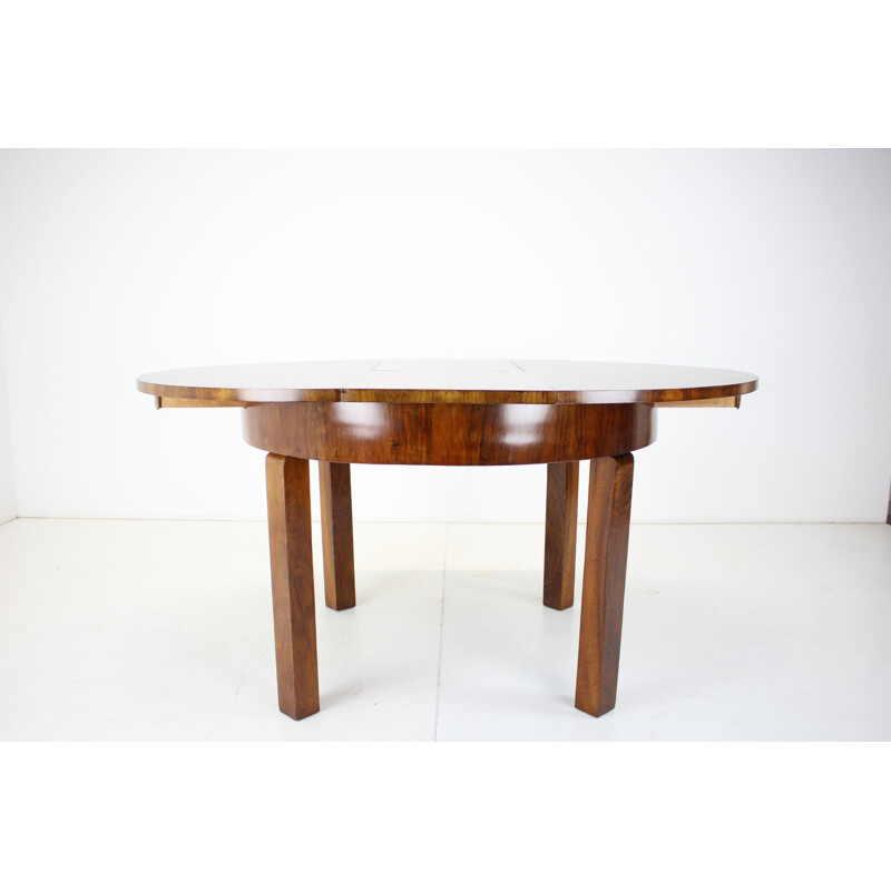 Art Deco vintage extendable dining table, Czechoslovakia 1930s