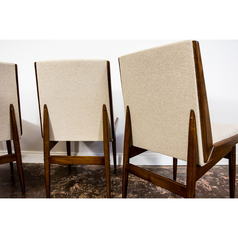 Set of 4 vintage beige chairs, 1970s