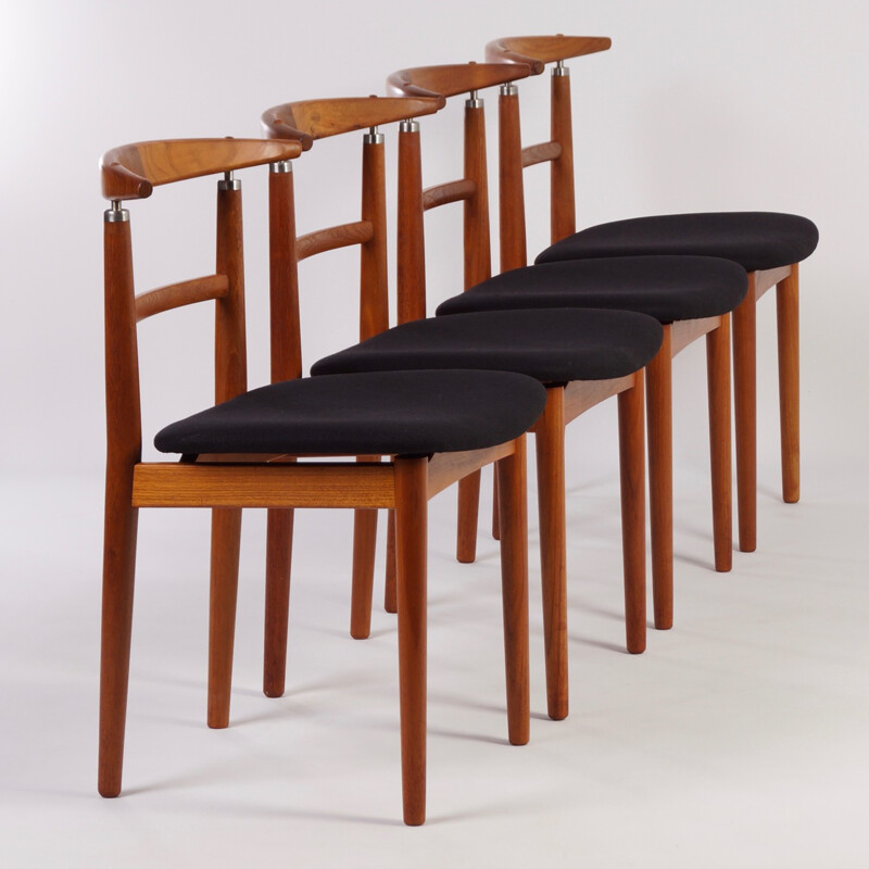 Set of four teak dining chairs, Helge SIBAST - 1960s