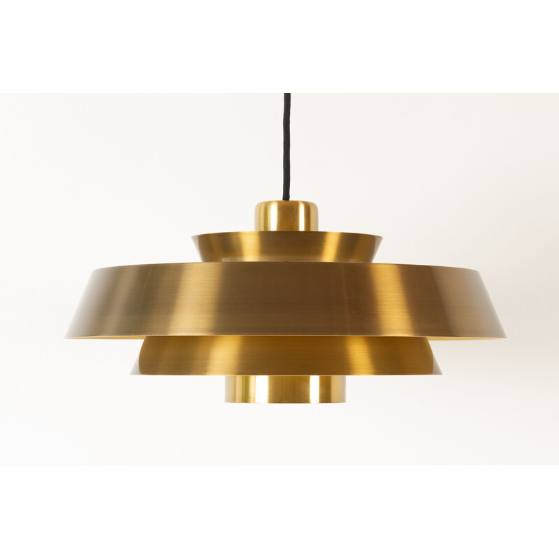 Vintage Danish "Nova" brass pendant lamp by Jo Hammerborg for Fog & Mørup, 1960s