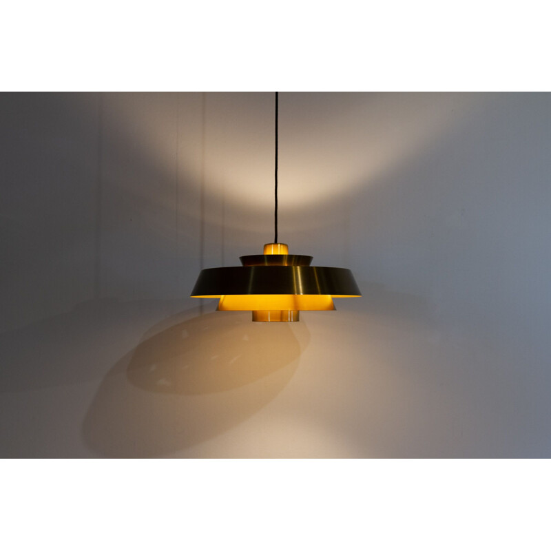 Vintage Danish "Nova" brass pendant lamp by Jo Hammerborg for Fog & Mørup, 1960s