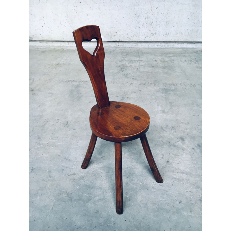 Handcrafted vintage oak dining set, France 1940