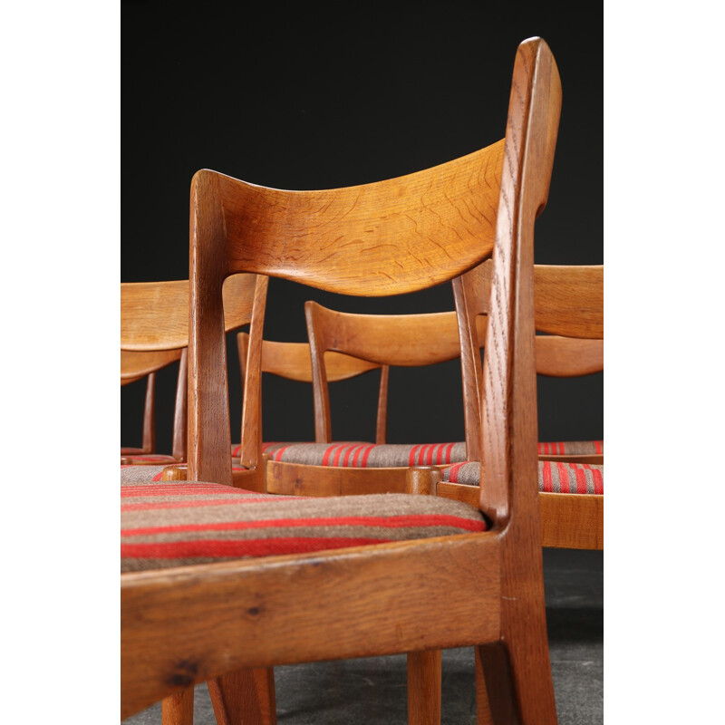 Set of 10 Scandinavian dining chairs in oak, Ib KOFOD LARSEN - 1950s