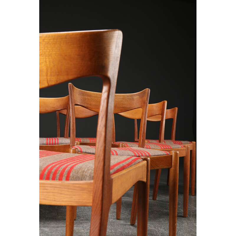 Suite de 10 chaises à repas vintage, Ib KOFOD-LARSEN - 1950