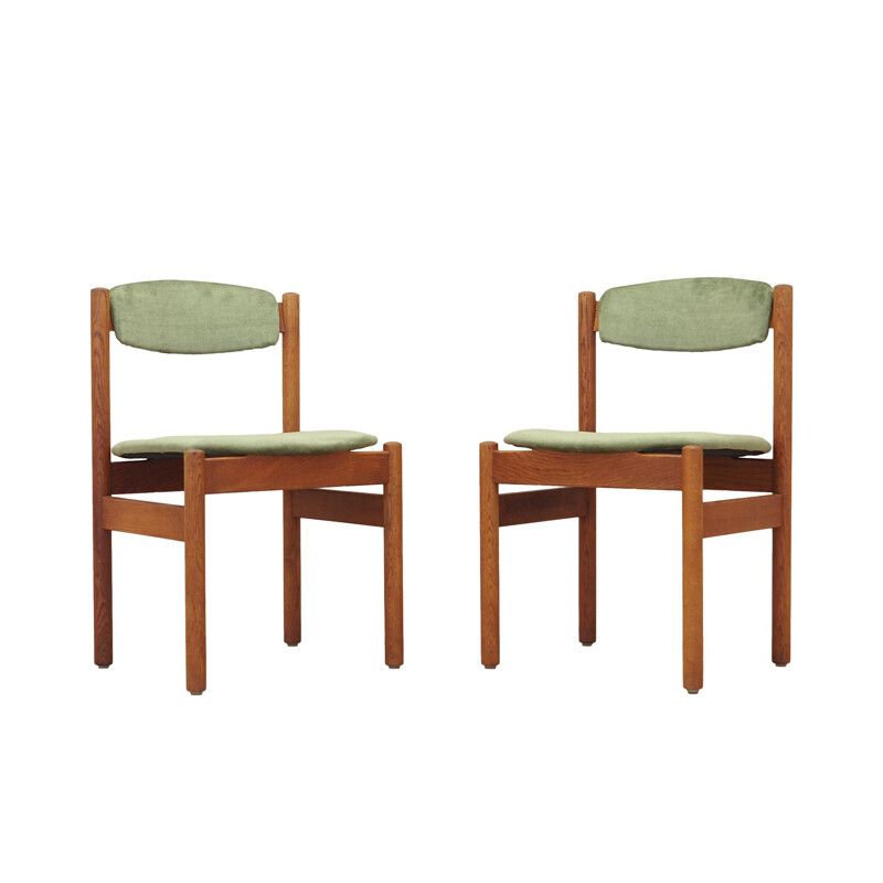 Pair of vintage oakwood chairs by Jørgen Baekmark for Fdb Møbler, 1960s