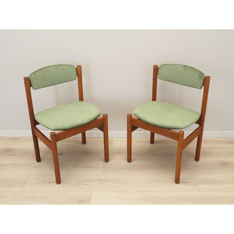 Pair of vintage oakwood chairs by Jørgen Baekmark for Fdb Møbler, 1960s