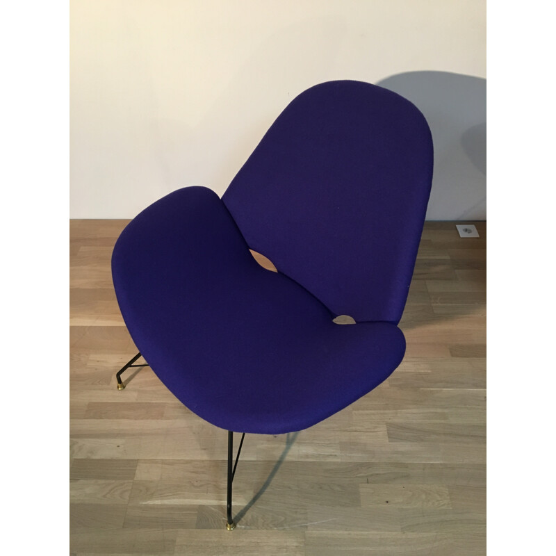 Fauteuil en tissu bleu, Augusto BOZZI - 1960