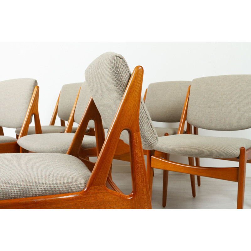 Set di 6 sedie vintage in teak danese modello Ella di Arne Vodder, 1960