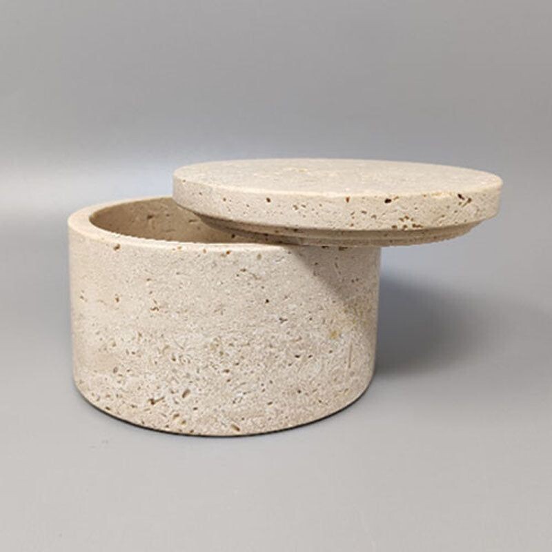 Vintage travertine box by Enzo Mari for F.lli Mannelli, 1970