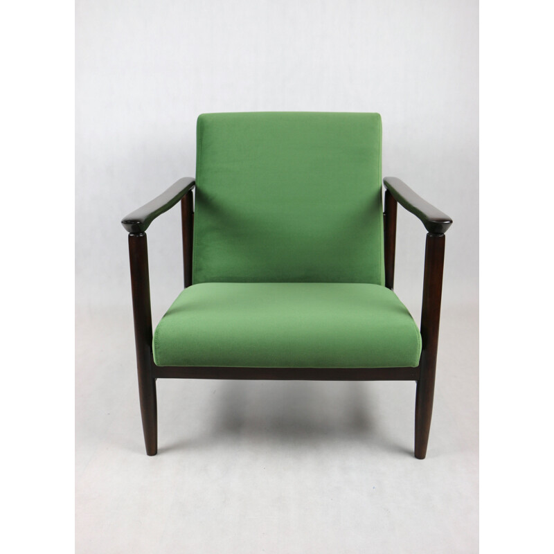 Fauteuil vintage en velours vert clair Gfm-142 par Edmund Homa, 1970