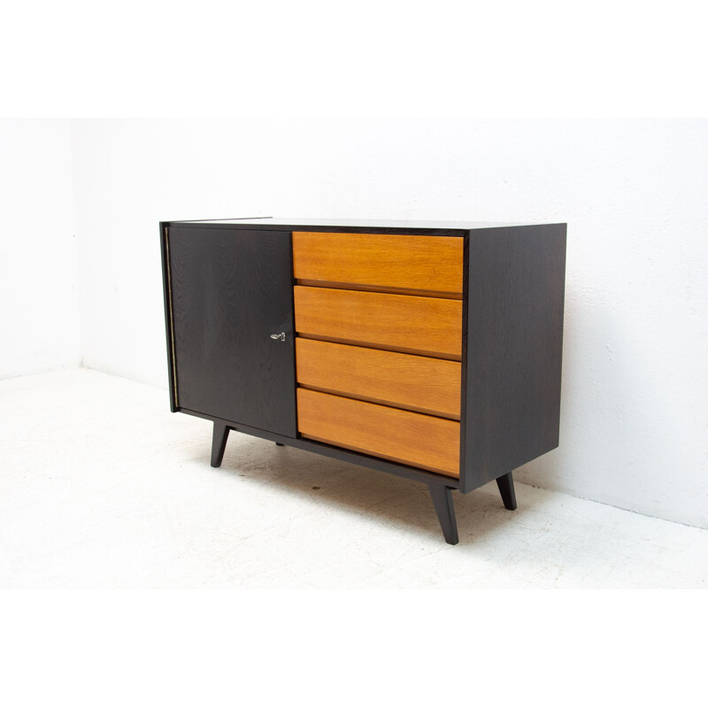 Vintage chest of drawers in beech wood, plywood and veneers U-458 by Jiri Jiroutek for Interier Praha, Czechoslovakia 1960