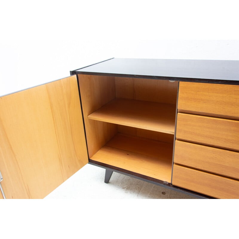 Vintage chest of drawers in beech wood, plywood and veneers U-458 by Jiri Jiroutek for Interier Praha, Czechoslovakia 1960