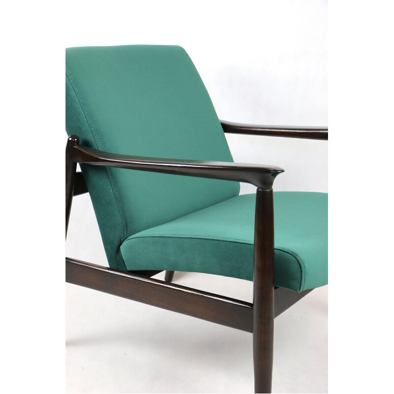 Vintage Gfm-64 groene fauteuil van Edmund Homa, 1970