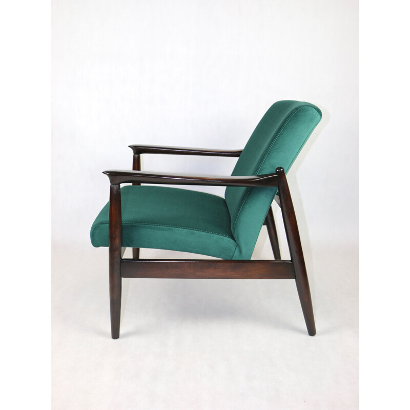 Vintage Gfm-64 groene fauteuil van Edmund Homa, 1970