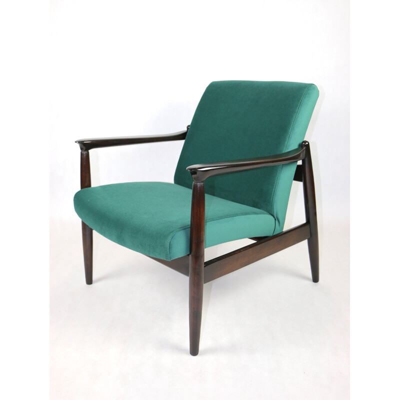 Vintage Gfm-64 groene fauteuil van Edmund Homa, 1970