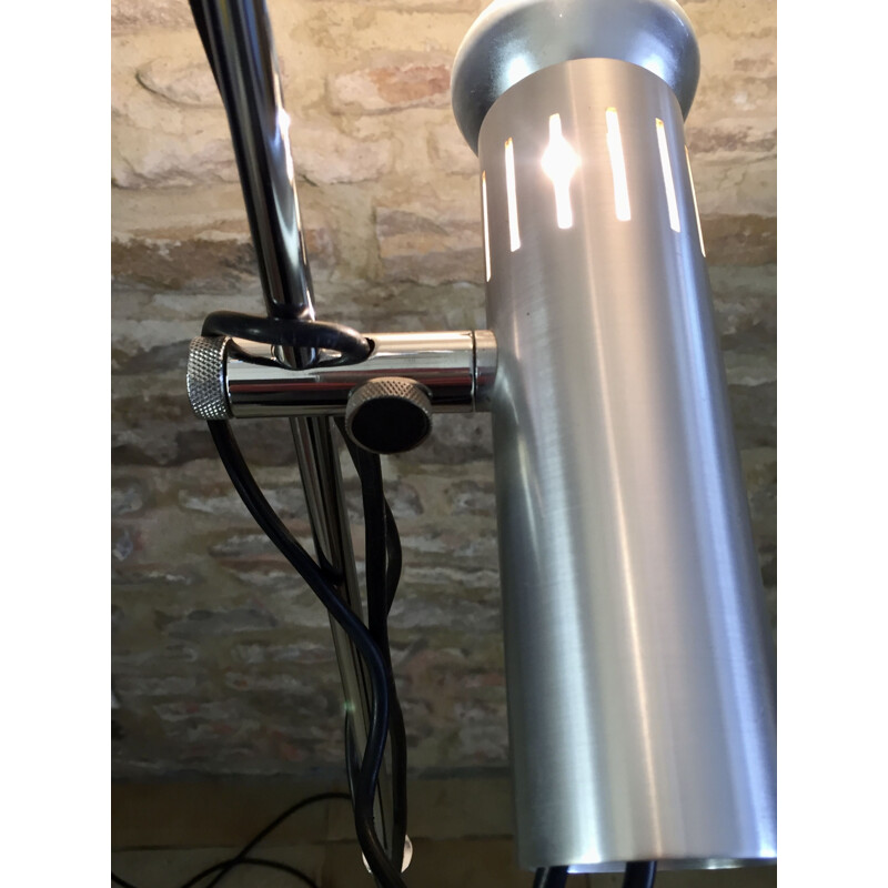 Vintage vloerlamp met 2 metalen spots van Alain Richard voor Disderot