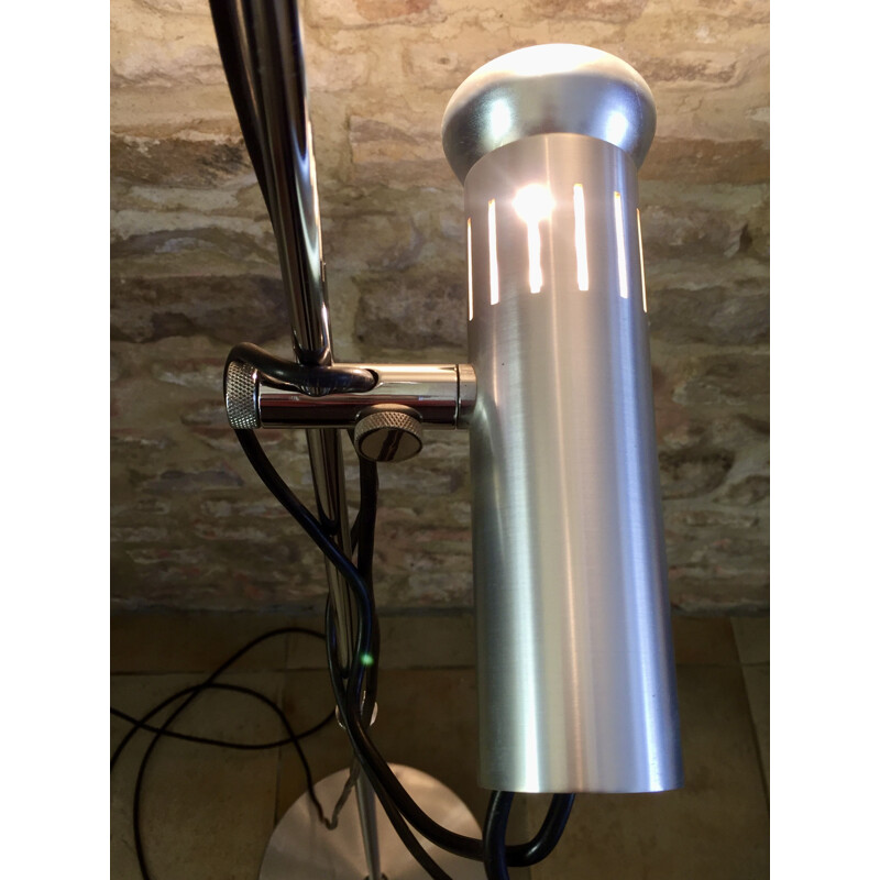 Vintage floor lamp with 2 metal spots by Alain Richard for Disderot