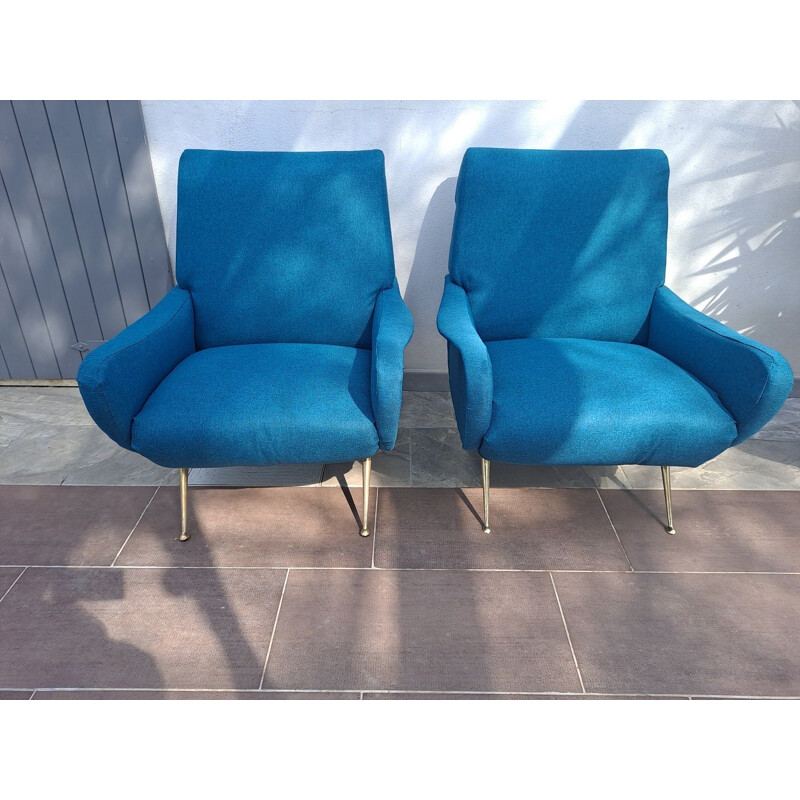 Pair of mid-century Lady armchairs by Marco Zanuso for Arflex