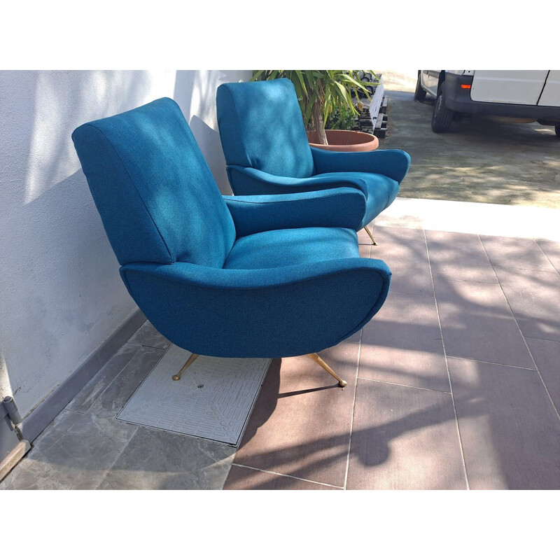 Pair of mid-century Lady armchairs by Marco Zanuso for Arflex