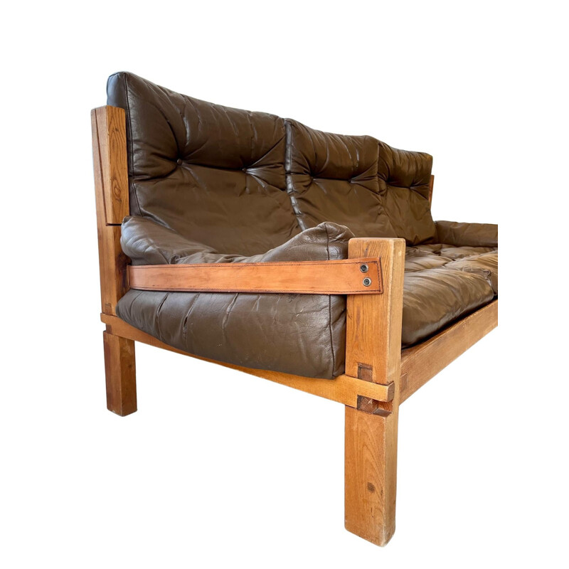 Vintage 3-Sitzer-Sofa von Pierre Chapo, Frankreich 1960