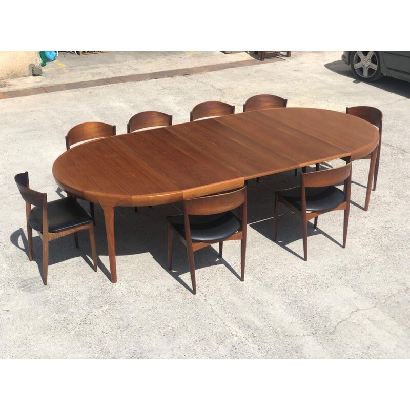 Vintage teak dining set by Ib Kofod Larsen for Mobelfabrik, Denmark 1960