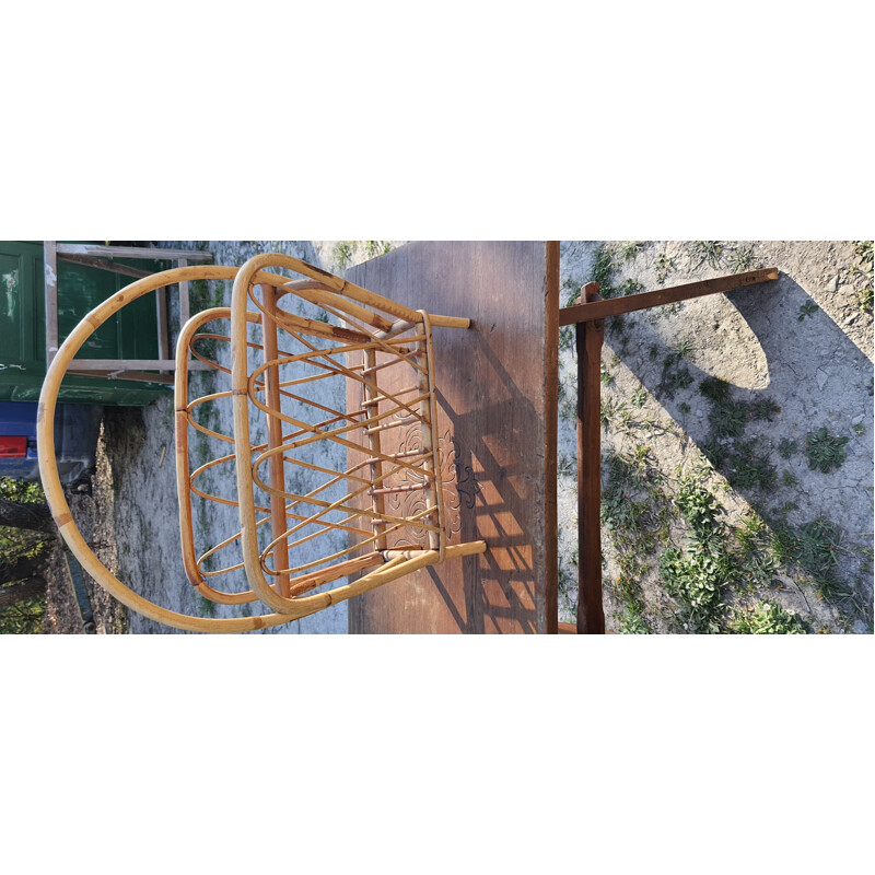 Vintage bamboo magazine rack