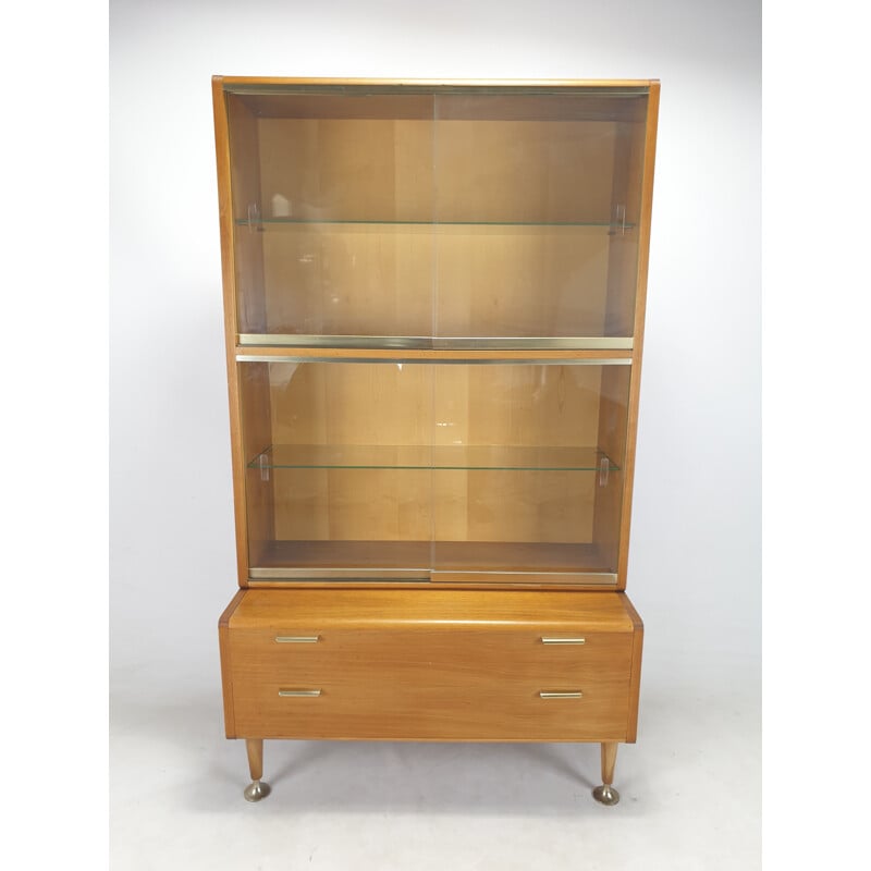 Vitrine vintage en laiton par A.A. Patijn pour Zijlstra, Pays-Bas 1950