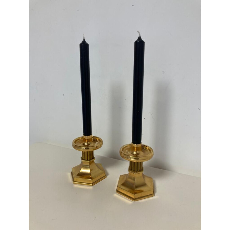 Pair of vintage gilt bronze candlesticks by Nagel