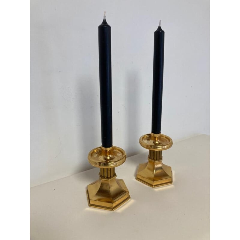 Pair of vintage gilt bronze candlesticks by Nagel