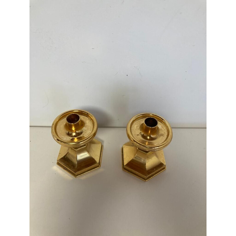 Pair of vintage gilt bronze candlesticks by Nagel