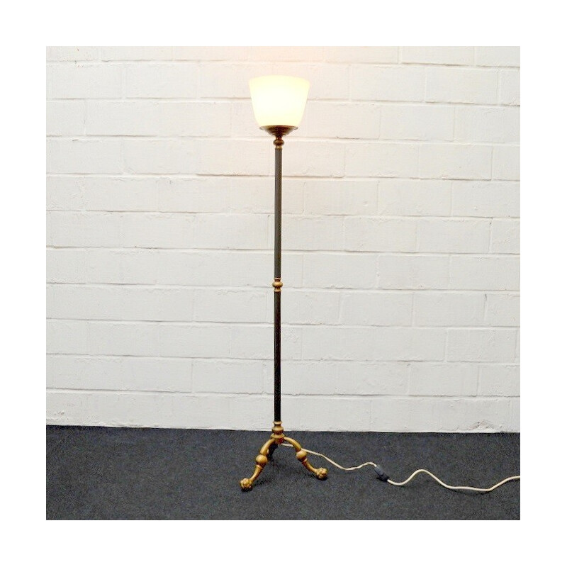 Mid century floor lamp in glass and metal - 1950s