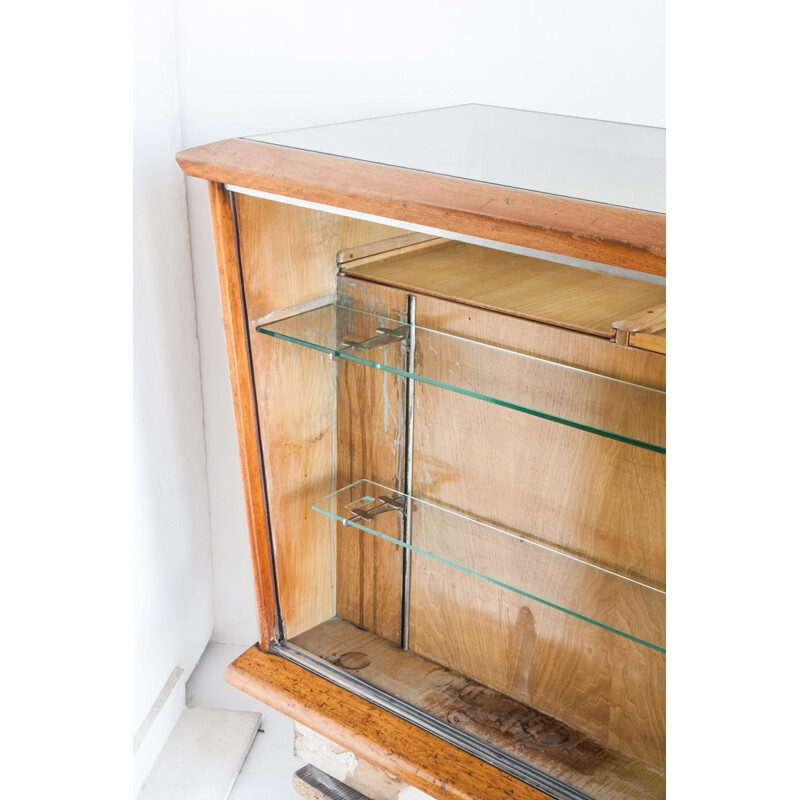 Vintage wooden display cabinet, Spain 1960