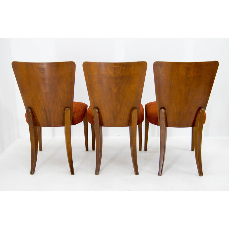 Set of 3 vintage Art Deco dining chairs H-214 by Jindrich Halabala for Up Závody, 1930s