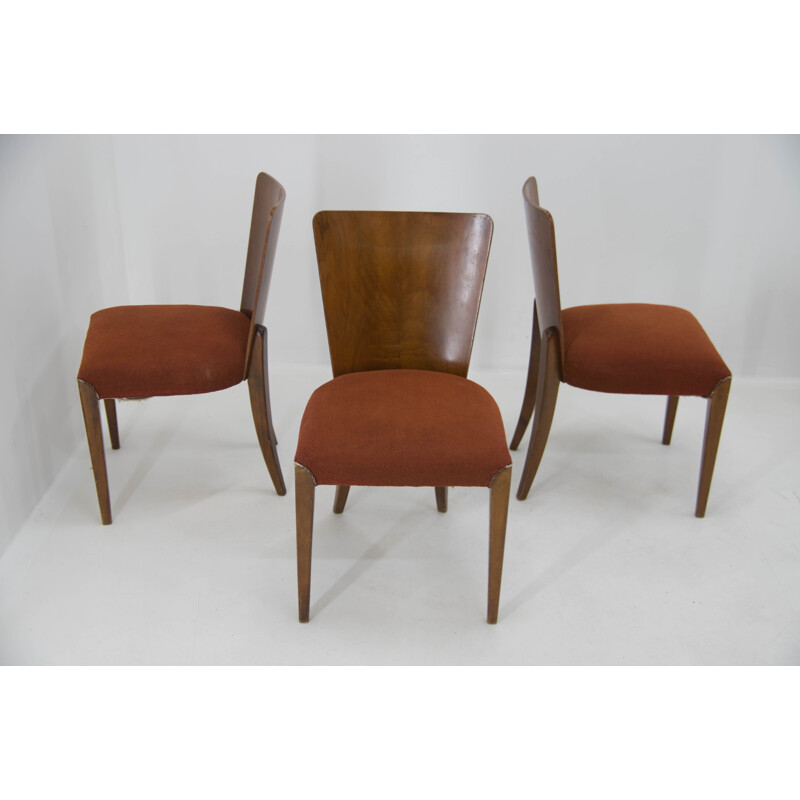 Set of 3 vintage Art Deco dining chairs H-214 by Jindrich Halabala for Up Závody, 1930s