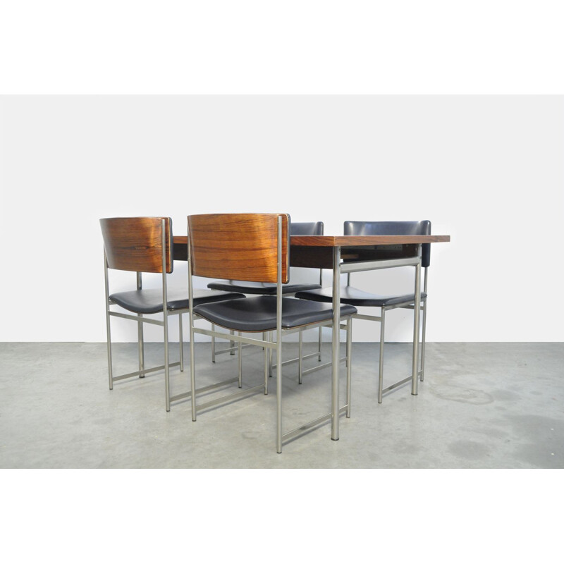 Vintage rosewood dining set Sm08 by Cees Braakman for Pastoe, 1950s