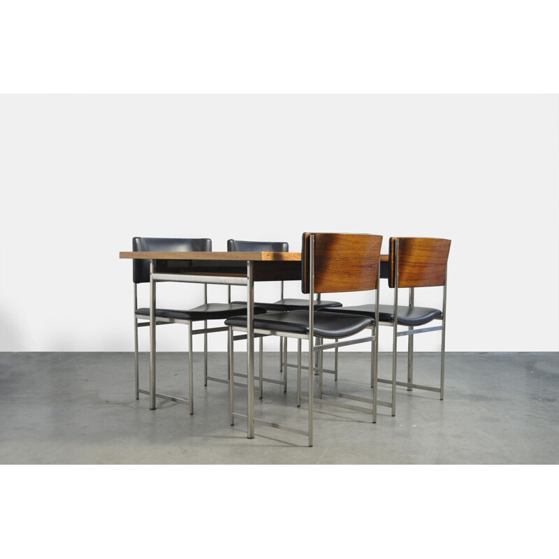 Vintage rosewood dining set Sm08 by Cees Braakman for Pastoe, 1950s