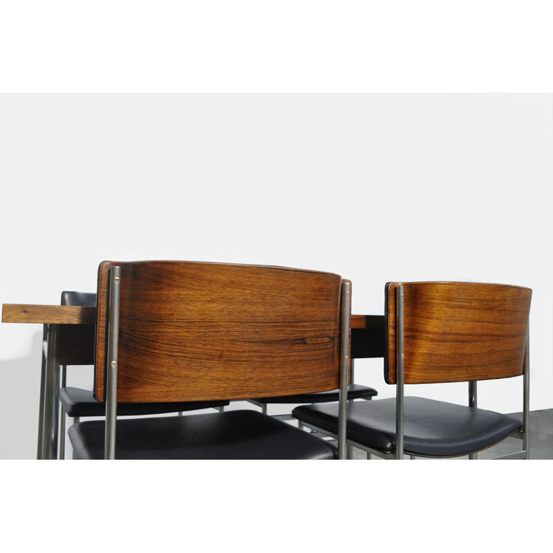 Vintage rosewood dining set Sm08 by Cees Braakman for Pastoe, 1950s