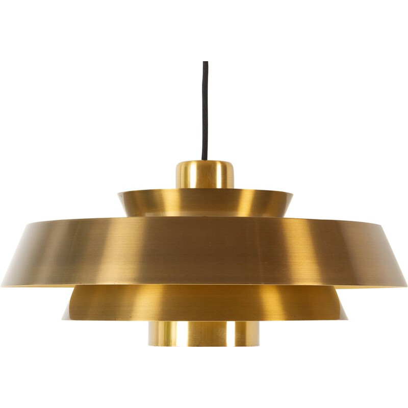 Vintage Danish "Nova" brass pendant lamp by Jo Hammerborg for Fog & Mørup, 1960s