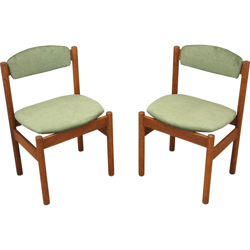 Paar vintage eiken stoelen van Jørgen Baekmark voor Fdb Møbler, 1960
