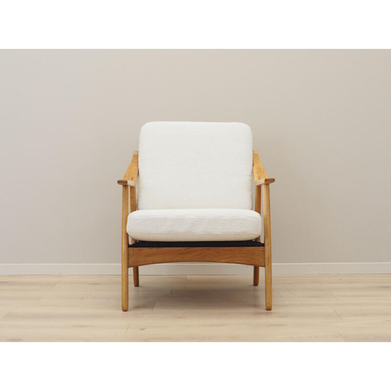 Vintage Danish armchair in oakwood by H. Brockmann Petersen for Randers Møbelfabrik, 1960s