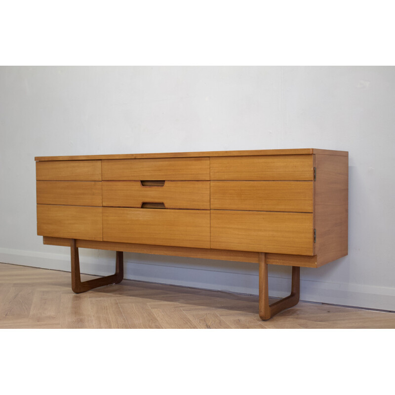 Vintage compact teak sideboard by Gunther Hoffstead for Uniflex, 1960s