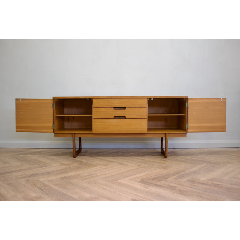 Vintage compact teak sideboard by Gunther Hoffstead for Uniflex, 1960s